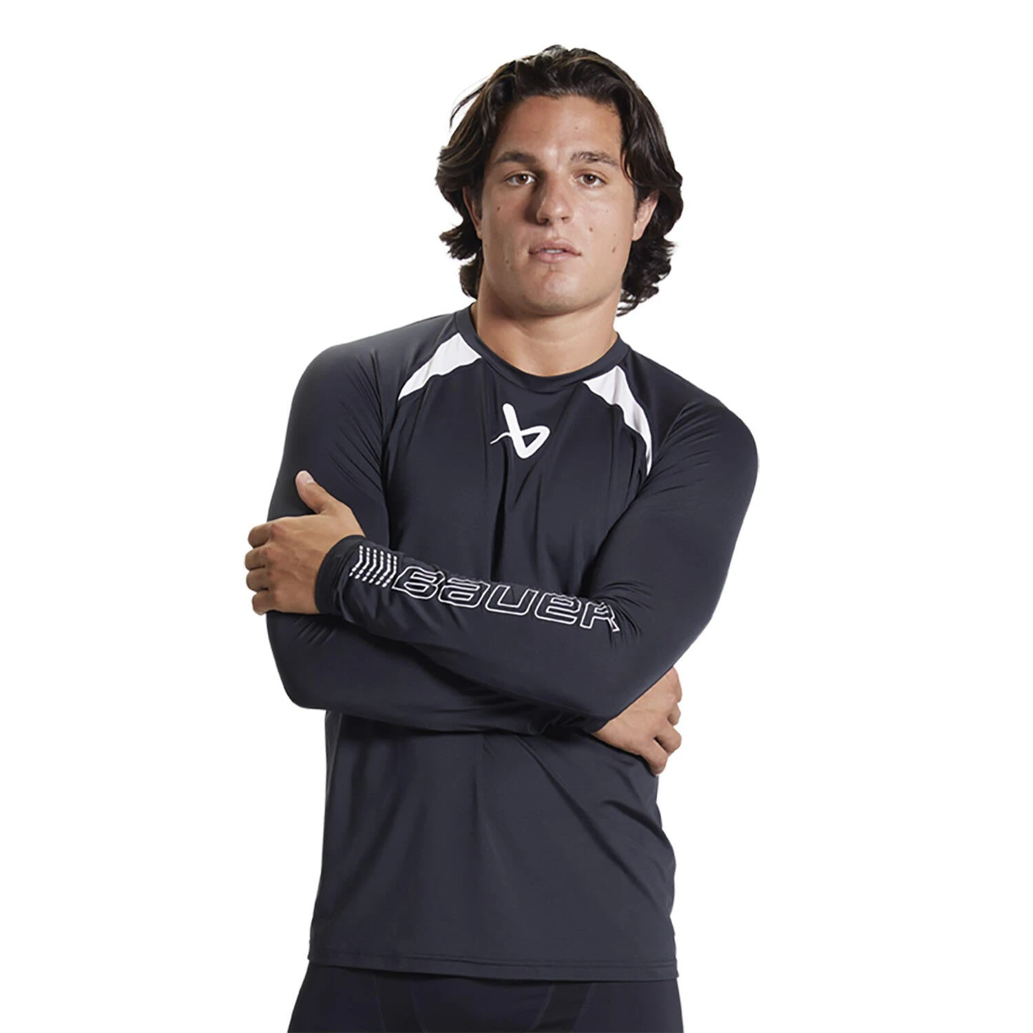 Bauer Performance Long Sleeve Youth Baselayer Top - Black 4 Bauer Performance Long Sleeve Youth Baselayer Top - Black - Image 2